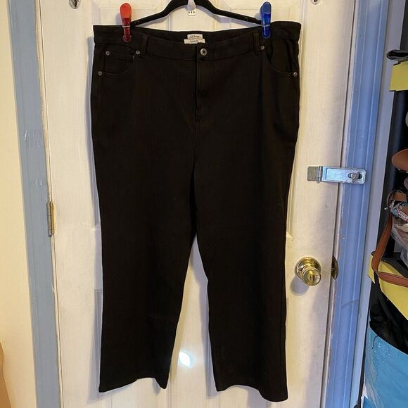 L.L Bean Women Classic Fit Size 20 Regular Pants Stretch Black High Rise Comfort - Picture 1 of 10